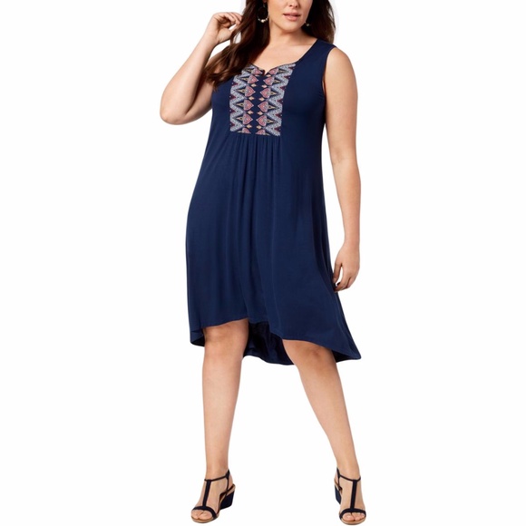 Style & Co. Dresses & Skirts - Style & Co. Plus Embroidered Knee-Length Dress